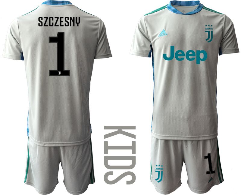 Youth 2020-2021 club Juventus gray goalkeeper #1 Soccer Jerseys->juventus jersey->Soccer Club Jersey